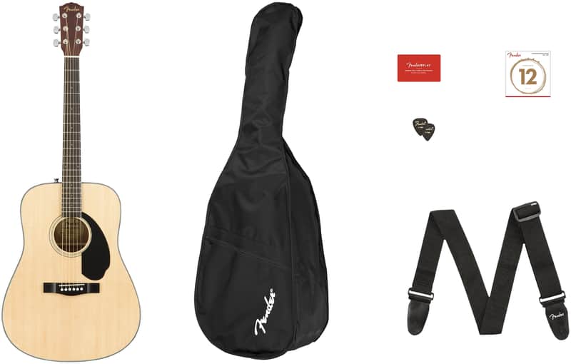 Fender CD-60S Dreadnought Acoustic Guitar Pack V2 Natural image 1