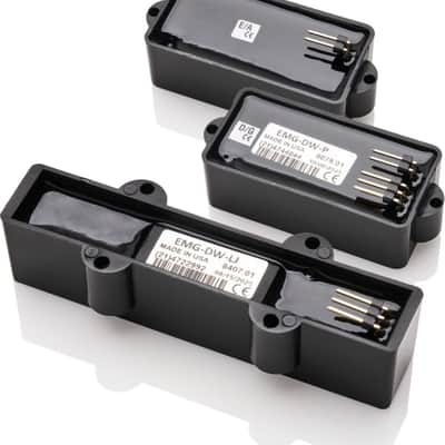 EMG Doug Wimibish Signature 4-String Active P/J Bass Pickup Set, Black image 2
