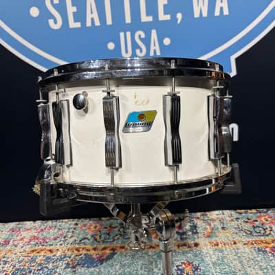 Ludwig - 8x14" 1970s 12 Lug Coliseum Classic Snare Drum, White Cortex image 1