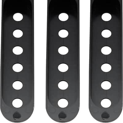 Pro Plastic Guitar Single Coil Pickup Covers for USA/Mexico Strat Fender Stratocaster Electric Guitar, Black (Set of 3 image 2