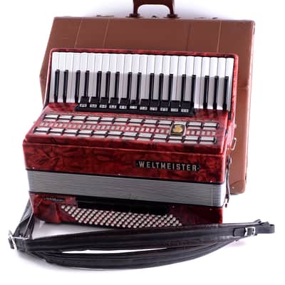 German Made Top Piano Accordion Weltmeister Serino - 120 bass, 16 registers (11 + 5 switches) + Shoulder Straps & Hard Case ~ LMMH - Video image 2