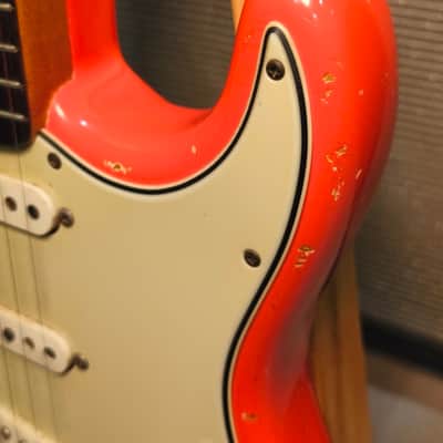 Fender Stratocaster 1964 Fiesta Red Refin Hardtail conversion 3kg image 4