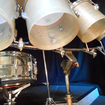 Ludwig, Blaemere Fiberglass, Custom 1969 Blue Sparkle, Beige image 9