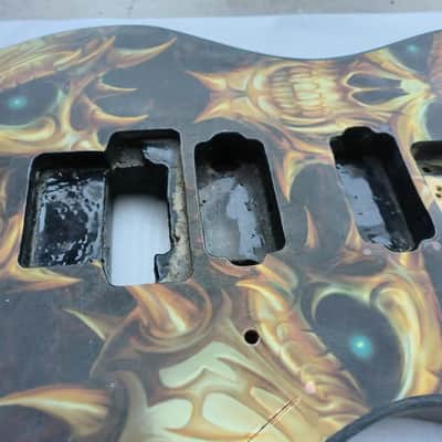 HH Skull Head Top Finish Basswood Guitar Body DIY Project image 2