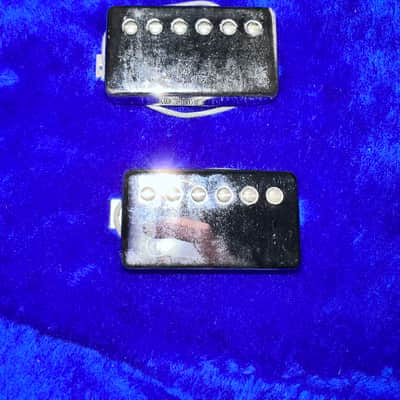 Pair Gibson Vintage Tim Shaw PAF Humbuckers (1987 Les Paul Standard) Chrome Plated image 1