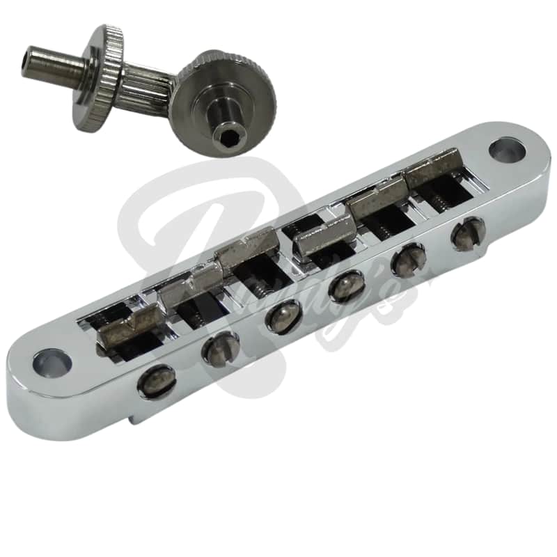 Advanced Plating 1262-24CB NOS Pinnacle Tune-O-Matic (TOM) Two-Tone Bridge & Posts - Fits Gibson®-Chrome & NOS Black Chrome image 1