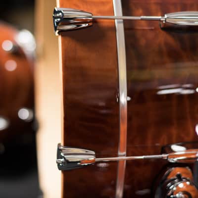 BONE Drums - maple drum set 22/16/12 , Curly Mahogany high gloss lacquer image 4