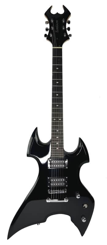 Zenison Heavy Metal Rock Style Electric Guitar Solid Wood Body Maple Black image 1
