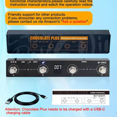 M-VAVE Chocolate Plus Wireless Midi Controller Programmable Wireless Midi Controller 4 Buttons Portable Rechargeable MIDI Foot Controller (Price includes the import duty for US buyer) image 5