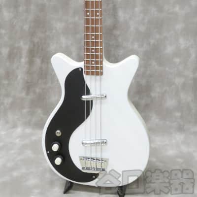 Danelectro 59DC Long Scale Bass Lefty (White Pearl/w Black pickguard) image 2