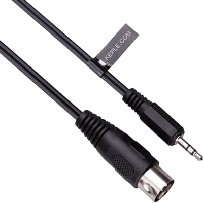 5-DIN MIDI to 3.5mm AUX TRS jack Audio Cable, 5 pin to 3.5mm Stereo Plug compatible with Smartphones, PC notebooks, Amplifiers, HI-FI sound systems, Supports analog sound signal (L/R + mass) 1m image 1
