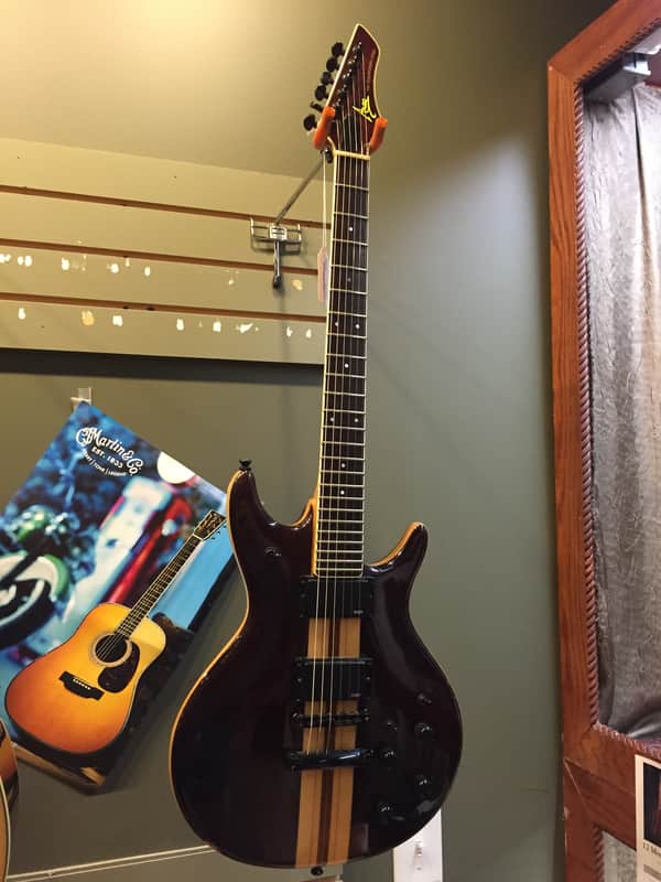 Vintage 1980's Japanese Anea Powerformer Series Electric Guitar Walnut Finish image 1