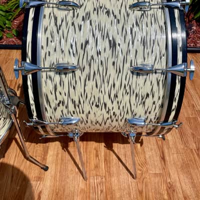 1985 Slingerland Magnum "Holland" Drum Set White Tiger Pearl 24/13/16/18 image 17