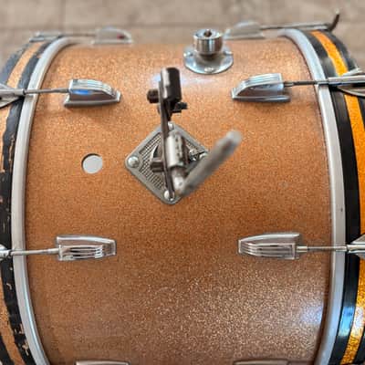 Vintage Ludwig 22 x 14 Bass Drum 1960s - Champagne Sparkle w/ New Heads image 5