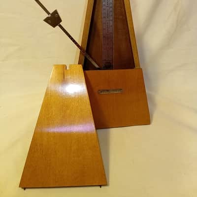 Fully Restored Vintage Seth Thomas Metronome No 10 Mid 1970s Birdseye Golden Maple, Serviced, Solid Brass Trim image 14