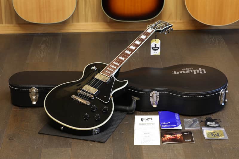 2011 Gibson Les Paul Classic Custom Electric Guitar Black Ebony + OHSC image 1