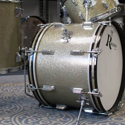 1960 Rogers "Swingtime" Sparkling Silver Pearl Drum Kit image 6