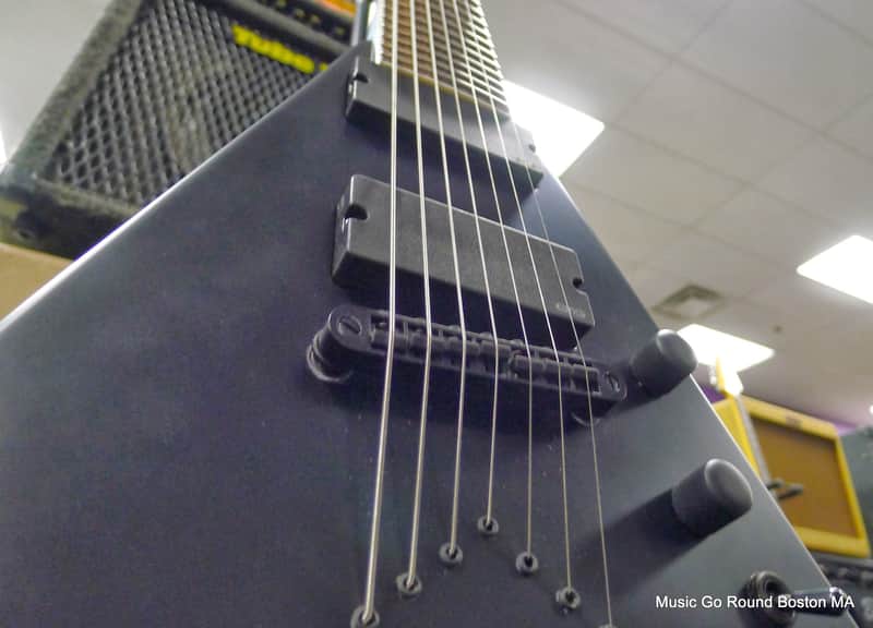 ESP LTD V-307 Satin Black FLYING V 7-STRING with EMG pickups! image 1