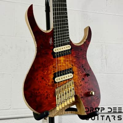 Mayones Hydra Elite 7 VF Multiscale Headless 7-String Electric Guitar w/ Case-Lava Burst Raw image 3