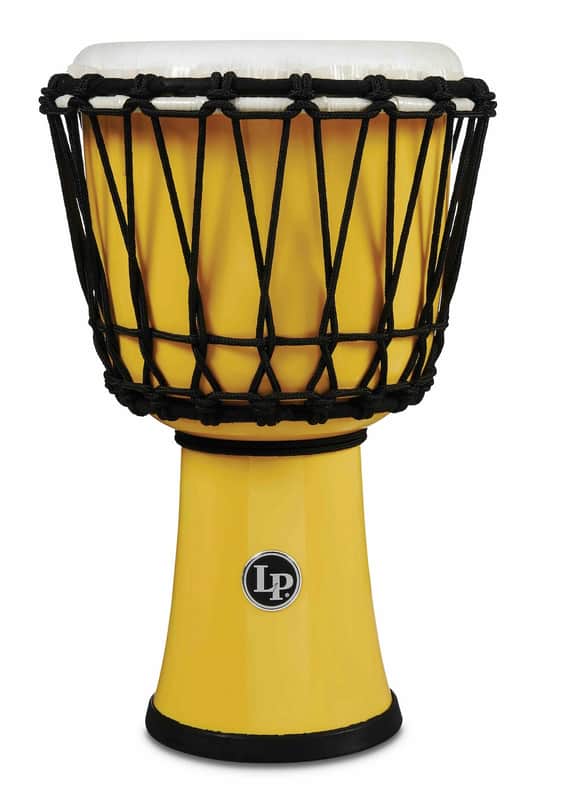 Latin Percussion World 7" Rope Circle Djembe, Yellow image 1