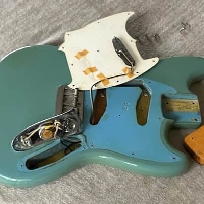 1966 USA Fender Musicmaster II Daphne Blue ES Stamped + OHSC Silver Case Beauty image 24