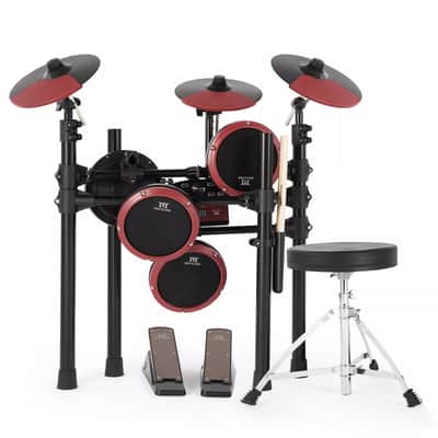 8-Piece Electric Drum Set with 180 Sounds, USB MIDI, and Stool – Beginner-Friendly Electronic Drum Kit with Sticks and Coaching Functions image 6