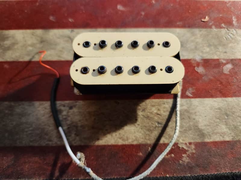 Early Dimarzio Super Distortion 1972 Double Cream Stamped Bobbins image 1