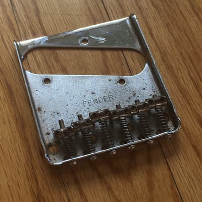 Vintage Fender 1970s Relic Tele Ashtray Bridge Plate Telecaster 6 Barrel Saddles image 2