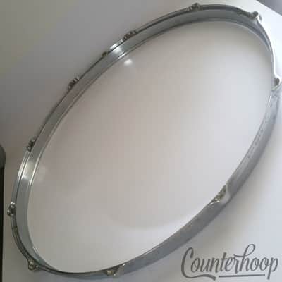 *Gretsch 18" Die-Cast 10-Lug Floor Tom Drum Rim Hoop Chrome Batter Vintage 70s* image 3