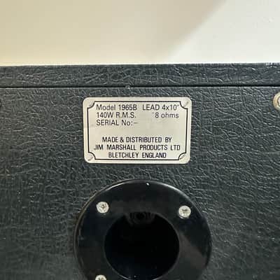 Marshall 1965B Lead 140-Watt 4x10" Straight Guitar Speaker Cabinet 1984 - 1991 - Black image 2