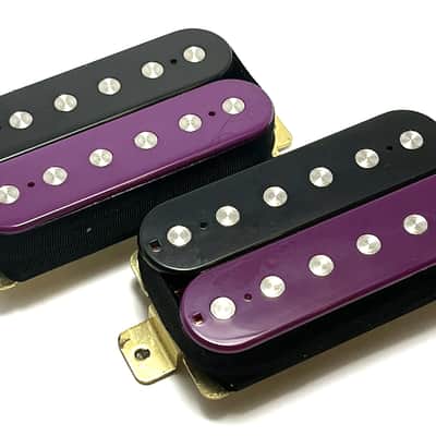 Dragonfire Zebra Screamers HH Set, Bridge + Neck Humbucker Pickups ~ Zebra Purple Black Set Style #4 image 3