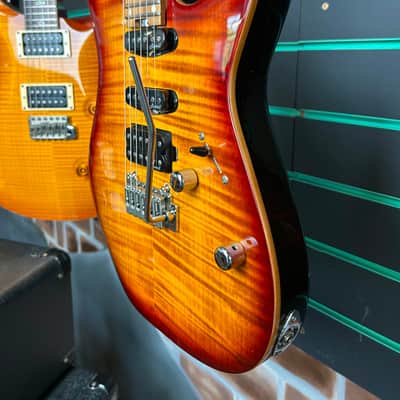 Harley Benton Fusion-III HSS Roasted Flamed Bengal Burst Electric Guitar image 5