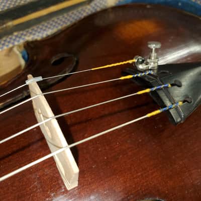 Stainer Antique Violin with coffin case restored with fiddle violin bridge set up 1 bad gear image 7