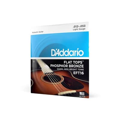D'Addario EFT16 12-53 Regular Light Flat Tops Phos Bronze Acoustic Guitar String image 2