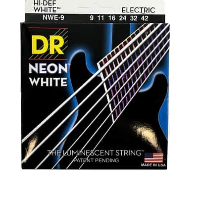 DR Strings Guitar Strings Electric Neon White 09-42 Light