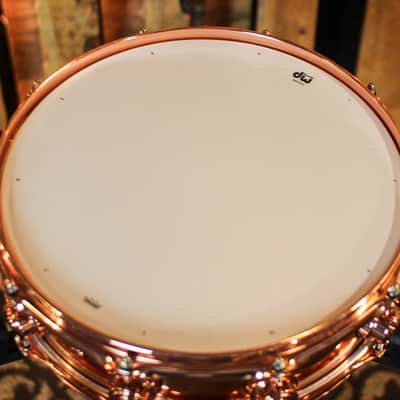 DW 4x14 Collector's Polished Copper Snare Drum w/ Copper Hardware - DRVP0414SPP image 4