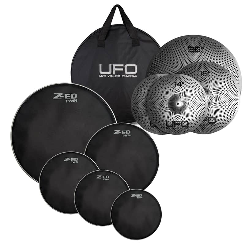 UFO Low Volume Cymbals And Mesh Drum Head Solution ROCK SET, UFOMATZEDR image 1