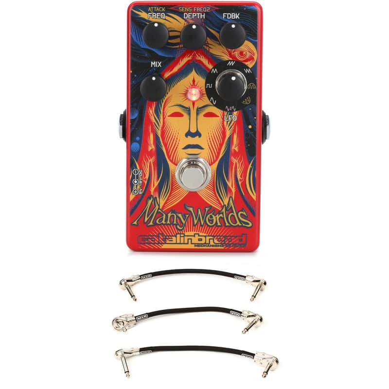 Catalinbread Many Worlds Phaser Pedal with 3 Patch Cables image 1
