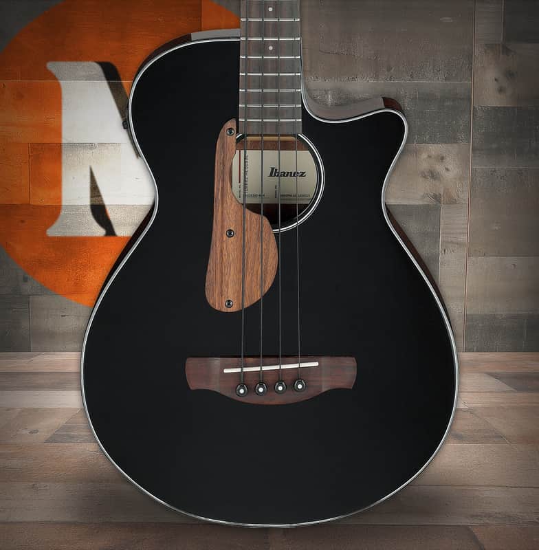 Ibanez AEGB24EBKH - 4 String Acoustic Electric Bass Guitar - Black High Gloss (AEGB24EBKH) image 1