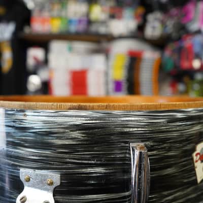 1960s Japan Del-Rey 5.5x14" Mahogany Snare Drum w/ Rings - Black Osyter image 8