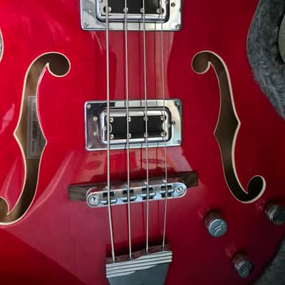 Gretsch G5442BDC Electromatic Hollow Body Short Scale Bass 2013 - Present - Transparent Red image 10