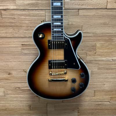 Epiphone "Inspired by Gibson Custom" Les Paul Custom Guitar- Sedona Burst - Flame Top w/Hard Case- New! image 6
