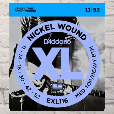 D'Addario EXL116 Med Top Heavy Btm Nickel Wound Electric Guitar Strings 11-52 image 1