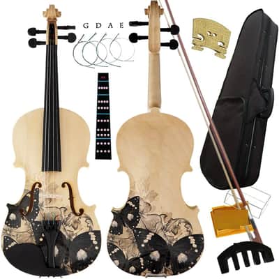 Distinctive Artistic Violin Set Designed for Beginners/Students/adults with Hard Case,Bow,Extra Strings (4/4/Full-size) image 1
