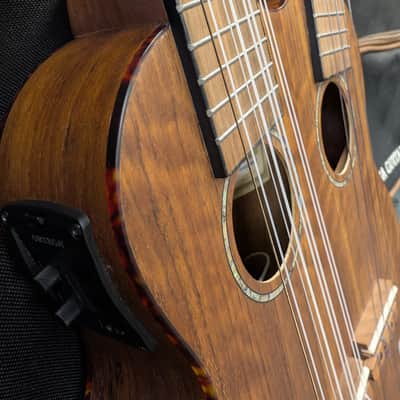 Ortega Hydra Double Neck Tenor Electric Ukulele - Natural Ovangkol w/Gigbag image 8