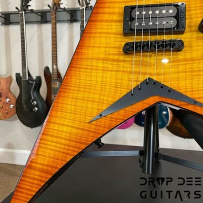 Jackson Custom Shop Randy Rhoads HS Electric Guitar w/ Case-Amber Lager Burst image 6