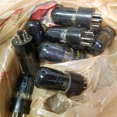 Tung-Sol ONE (1) 6V6GT AT1000 TESTED Vacuum Tube greyglass Black Glass Beam Power 6V6 1946-1959 image 3