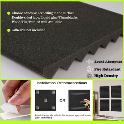 54 Pack Sound Proof Foam Panels for Walls 12x12x1 Inches, Wedges Acoustic Panels Sound Absorbing, Acoustic Foam Panels for Recording Studio, Home, Office image 3