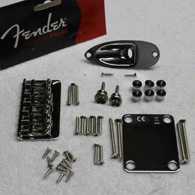 New Fender Hardtail Chrome Stratocaster Body Hardware Set - Strat 006-0068-000 image 2