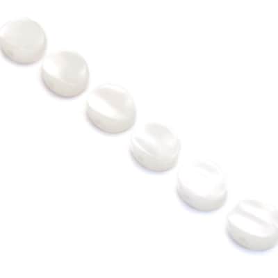 TK-0997-055 (6) Inline Oval White Pearloid Tuner Buttons For Gotoh Guitar Keys